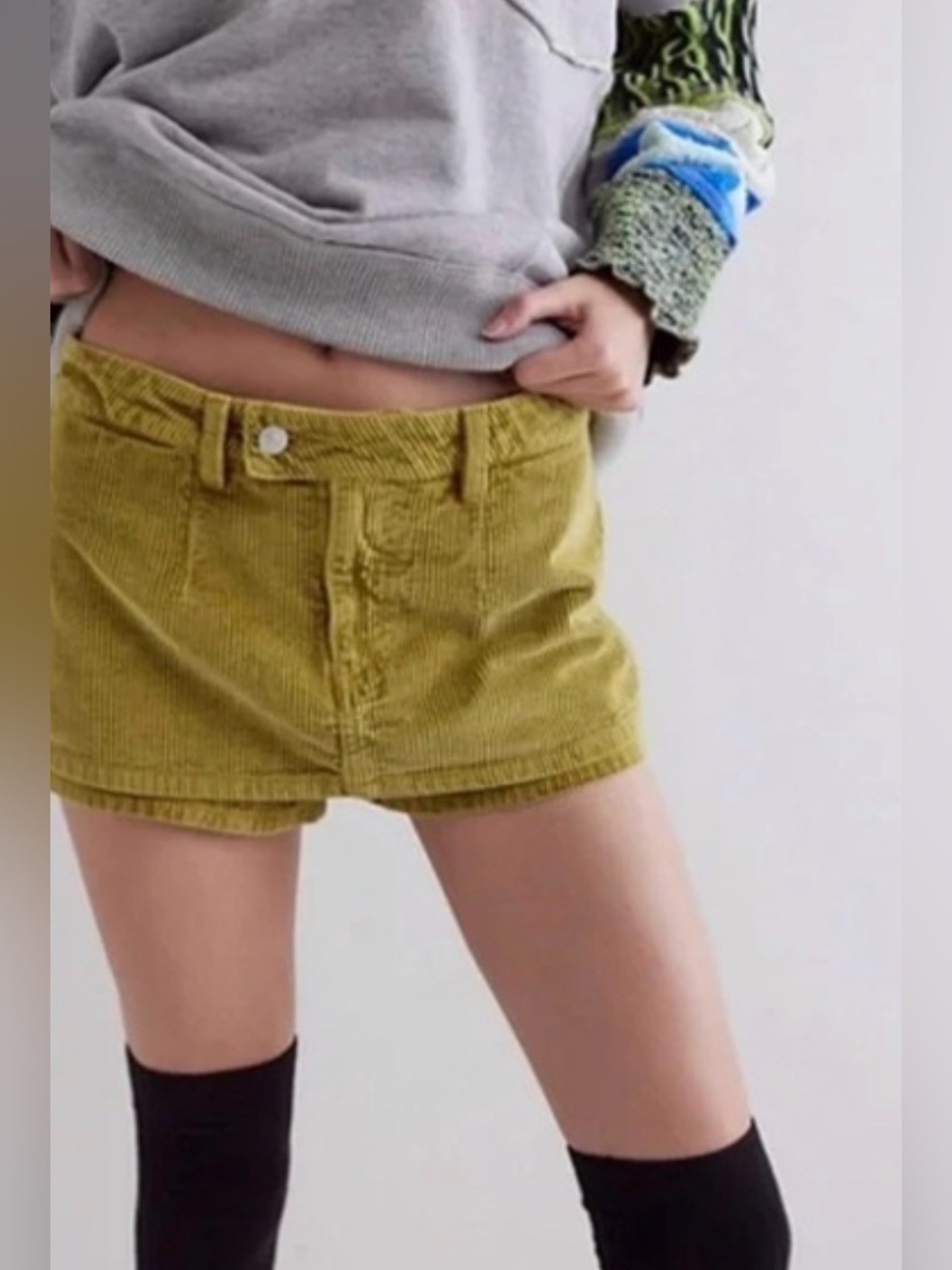 Free People Gallivanting Corduroy Peekaboo Mini Skort Sz 29 NWT $98